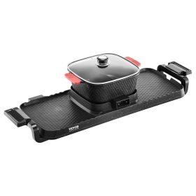 VEVOR Hot Pot with Grill, 2300W 2-in-1 Electric Smokeless Grill and Hot Pot, Removable Shabu-shabu Hotpot with Non-stick Pan