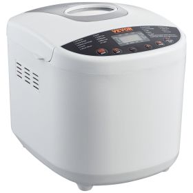 VEVOR Bread Maker, 19-in-1 2LB Dough Machine, Nonstick Ceramic Pan Automatic Breadmaker with Gluten Free Setting, Whole Wheat Bread Making, Digit (capacity: 2 lb, Power: 650 W)
